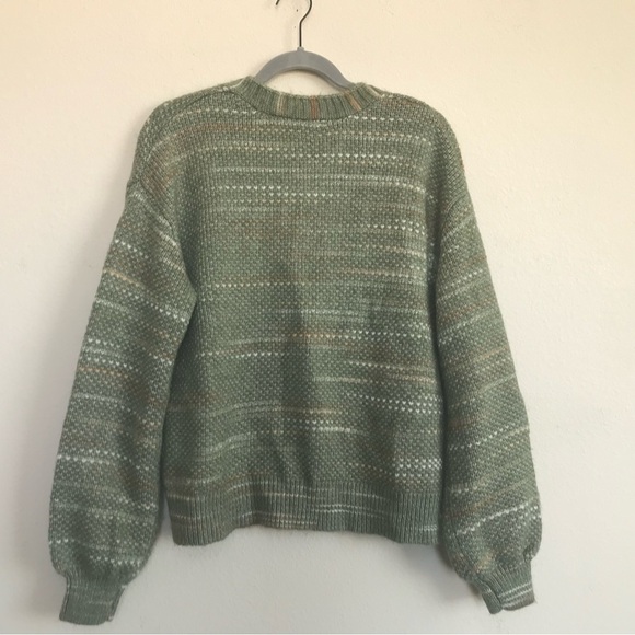 C&C California Cardigan Sweater Size Small Green Variegated Knit V Neck 4 Button - Picture 7 of 8
